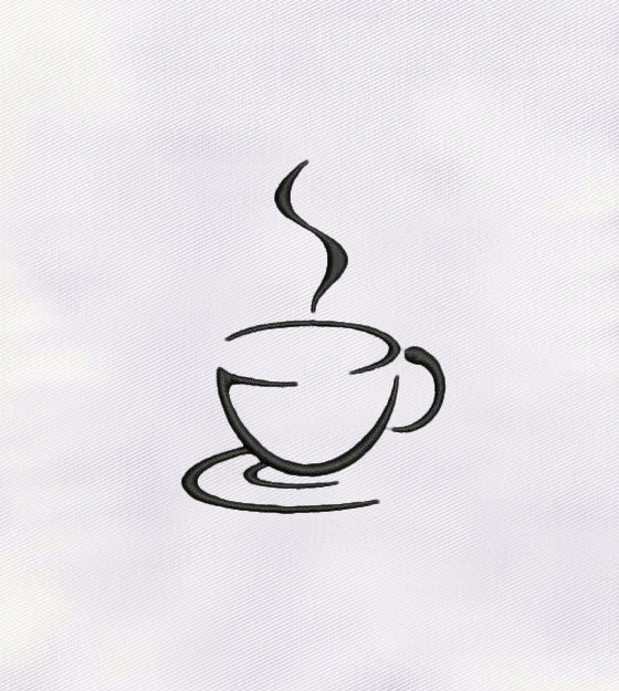 Hot Coffee Cup Machine Embroidery Design