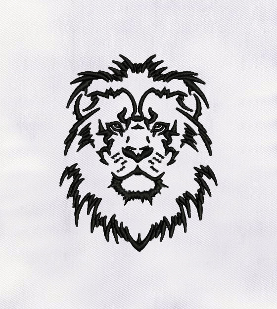 Outstanding Black Outline Lion Embroidery Design