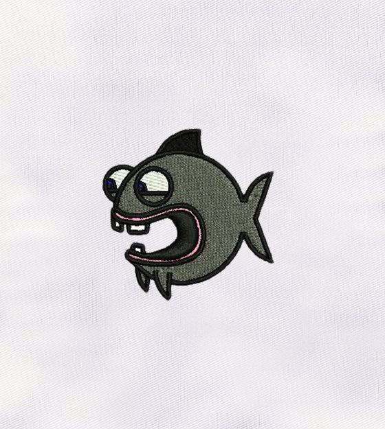 Little Scary Fish Embroidery Design