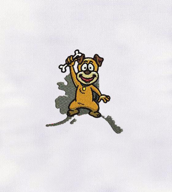 Happy Dog Machine Embroidery Design