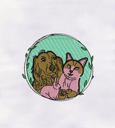 Cute Animal Machine Embroidery Design