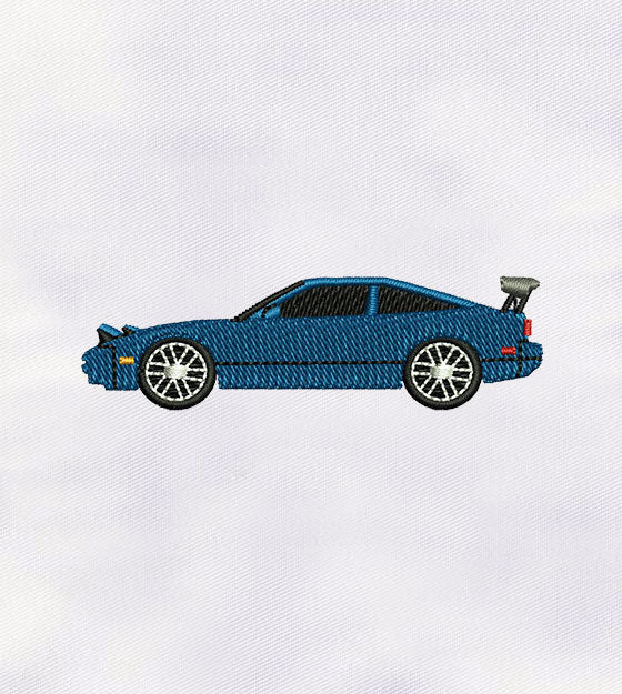 Blue Stylish Car Machine Embroidery Design