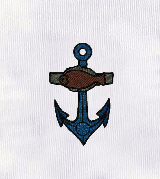 Fancy Heavy Anchor Embroidery Design