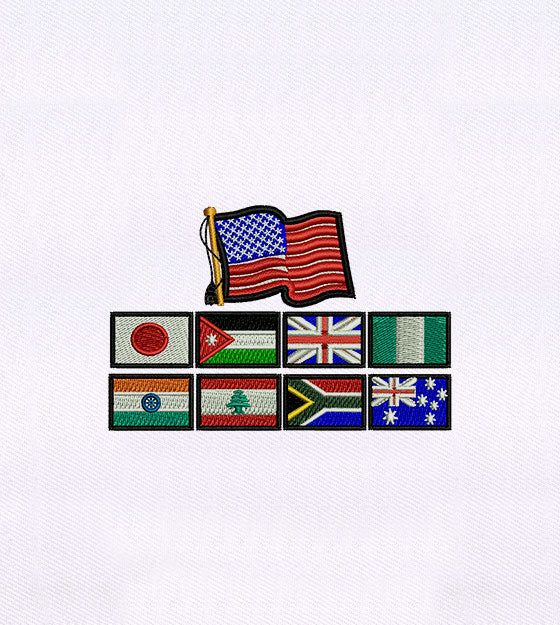 Flags of Countries Around the World Embroidery Design