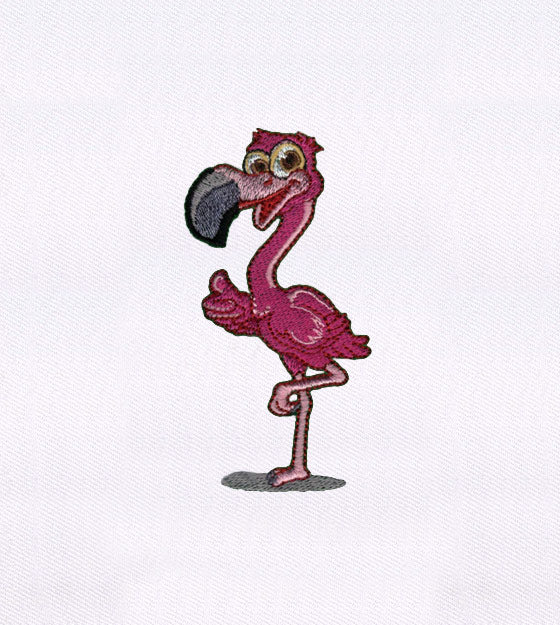 Pink Cute Floating Flamingo Embroidery Design