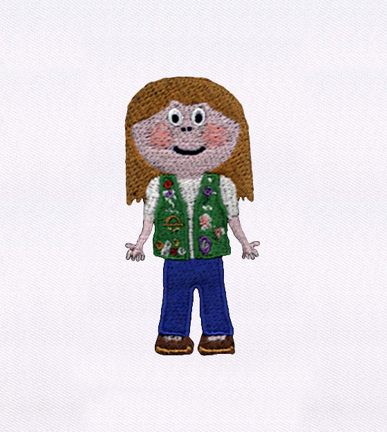 Preppy Little Scout Girl Embroidery Design