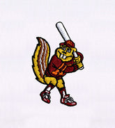Baseball Batting Squirrel Embroidery Design