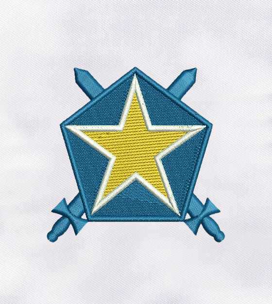 Fancy Star Logo Machine Embroidery Design