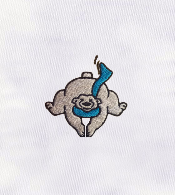 Jumping Polar Bear Embroidery Design