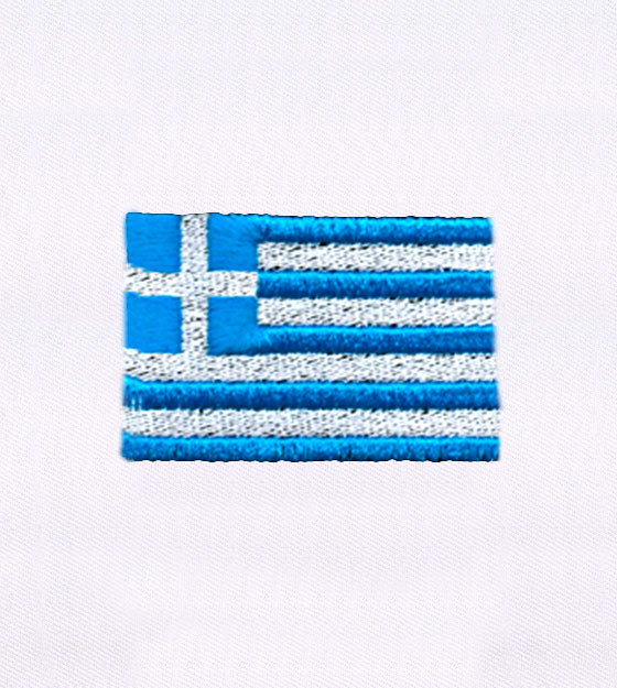 Exquisite Blue and White Greek Flag Embroidery Design