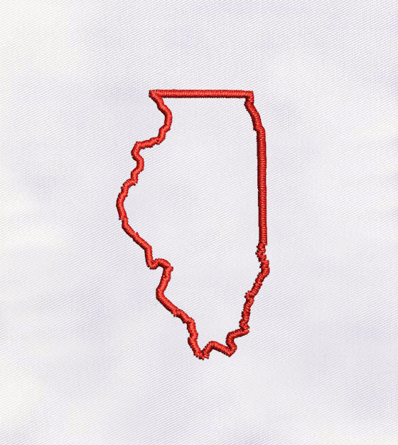 Illinois Map Machine Embroidery Design