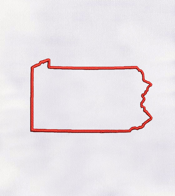 Pennsylvania Map Machine Embroidery Design