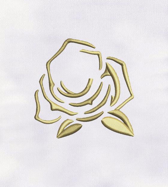 Golden Rose 3D Puff Embroidery Design