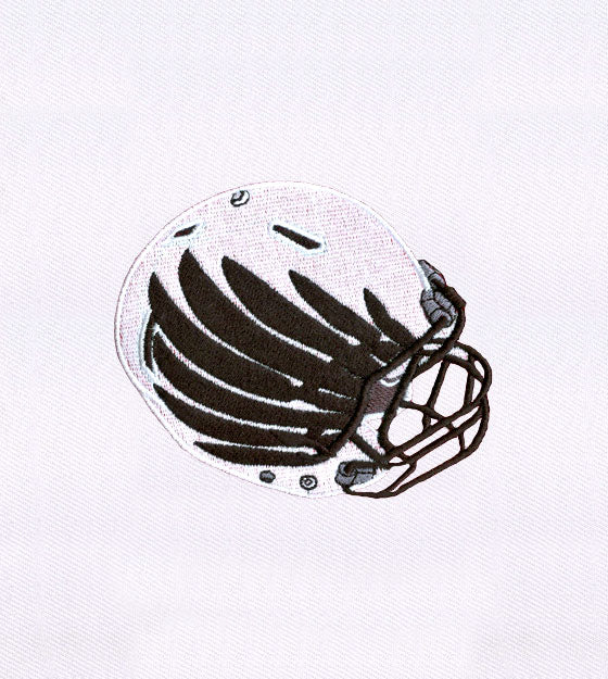 Wing Printed Football Helmet Embroidery Design