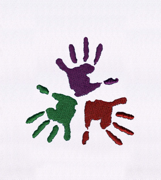 Colorfully Together Hands Embroidery Design