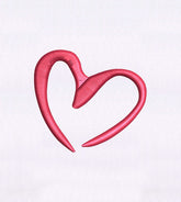 Artistically Imaginative Pink Heart Embroidery Design