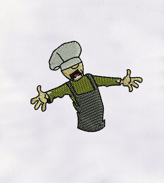 Shouting Chef Machine Embroidery Design