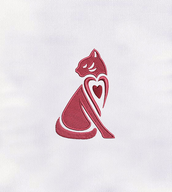 Pink Cat Machine Embroidery Design