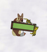 Playful Cat and Dog Embroidery Design