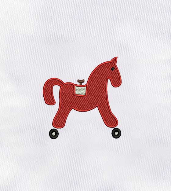 Horse with Wheels Machine Embroidery Design