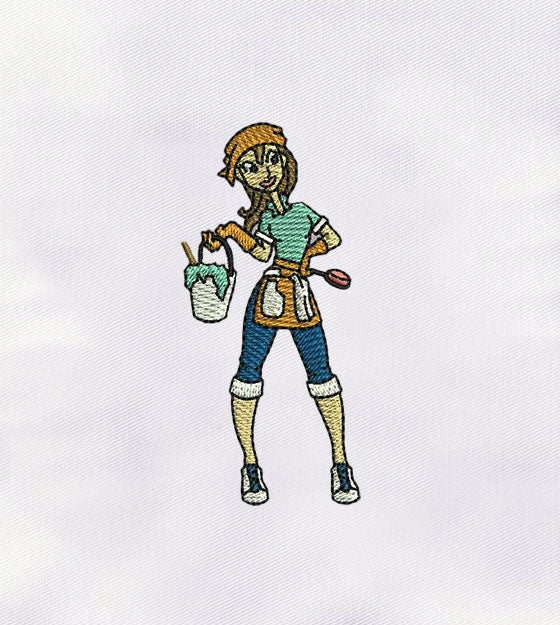 Maid Women Machine Embroidery Design