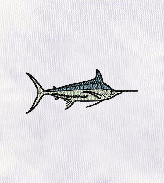 Atlantic Blue Marlin Fish Embroidery Design