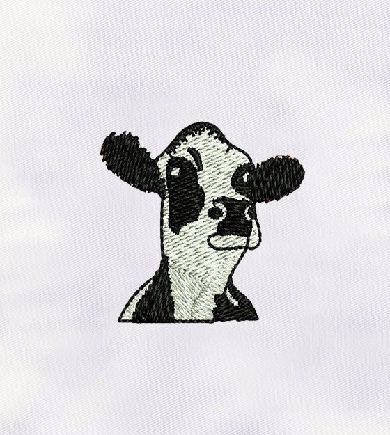 Cow Face Embroidery Design