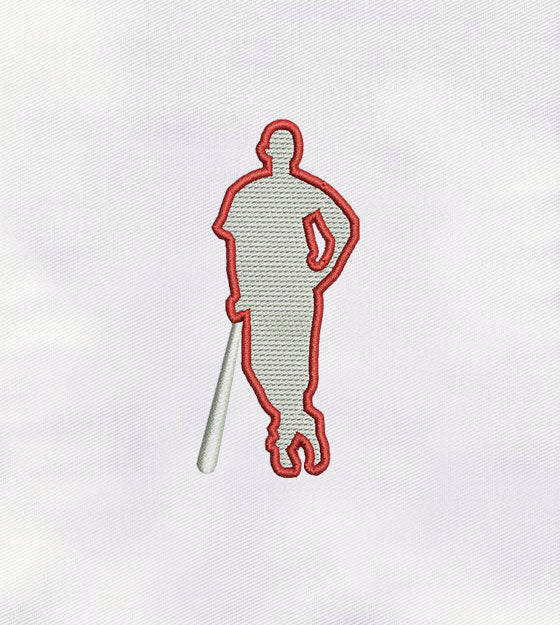 Baseball Player Machine Embroidery Design