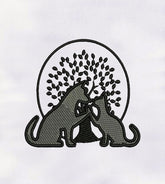 Friendly Cat and Dog Embroidery Design