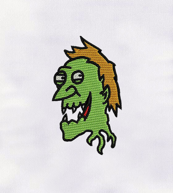 Ugly Cartoon Character Embroidery Design