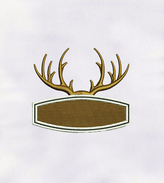 Elk Horn Embroidery Design