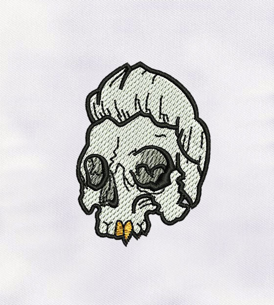 Hairy Skull Machine Embroidery Design