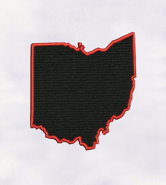 Ohio Map Machine Embroidery Design