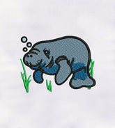 Quirky Seal Surfing Animal Embroidery Design