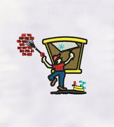 Window Cleaner Boy Machine Embroidery Design