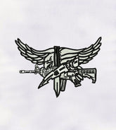 Eagle with Weapon Logo Embroidery Design