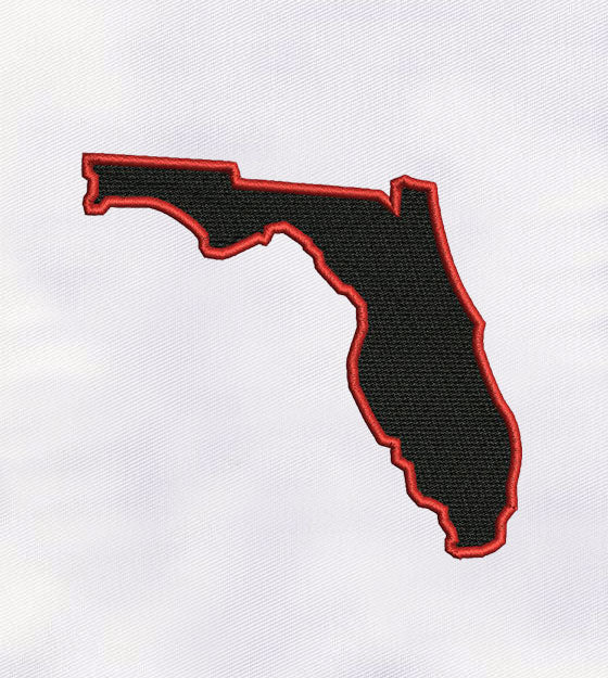Fantastic Florida Map Machine Embroidery Design