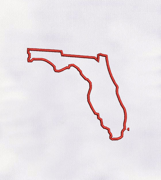 Fantastic Florida Map Outline Embroidery Design