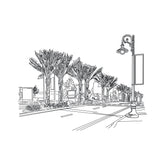 Free Beautiful Street Vector Line Art Design
