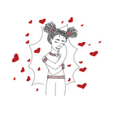 Free Charming Line Art Girl Vector Design
