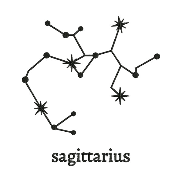 Exquisite Sagittarius Zodiac Sign Star Signs Embroidery Design