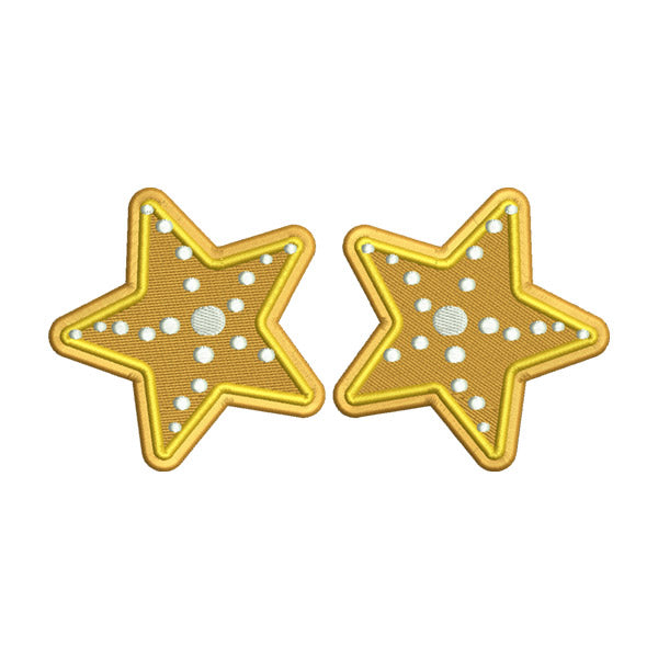Golden Star Embroidery Design