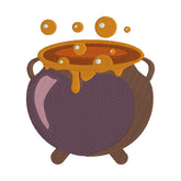 Terrifying Witch Boiling Pot Halloween Embroidery Design