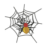 Captivating Colorful Spider Web Halloween Embroidery Design