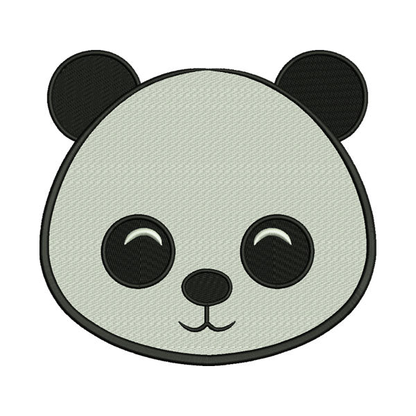 Cute Smiling Panda Bear Face Embroidery Design