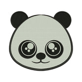 Cute and Big Eyes Panda Bear Face Embroidery Design