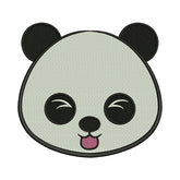 Cute Panda Bear Teasing Tongue Out Embroidery Design