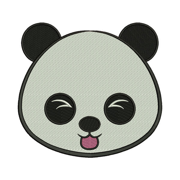 Cute Panda Bear Teasing Tongue Out Embroidery Design