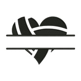 Basketball Heart Embroidery Design