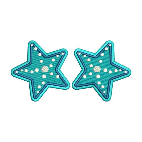 Cyan Star Embroidery Design